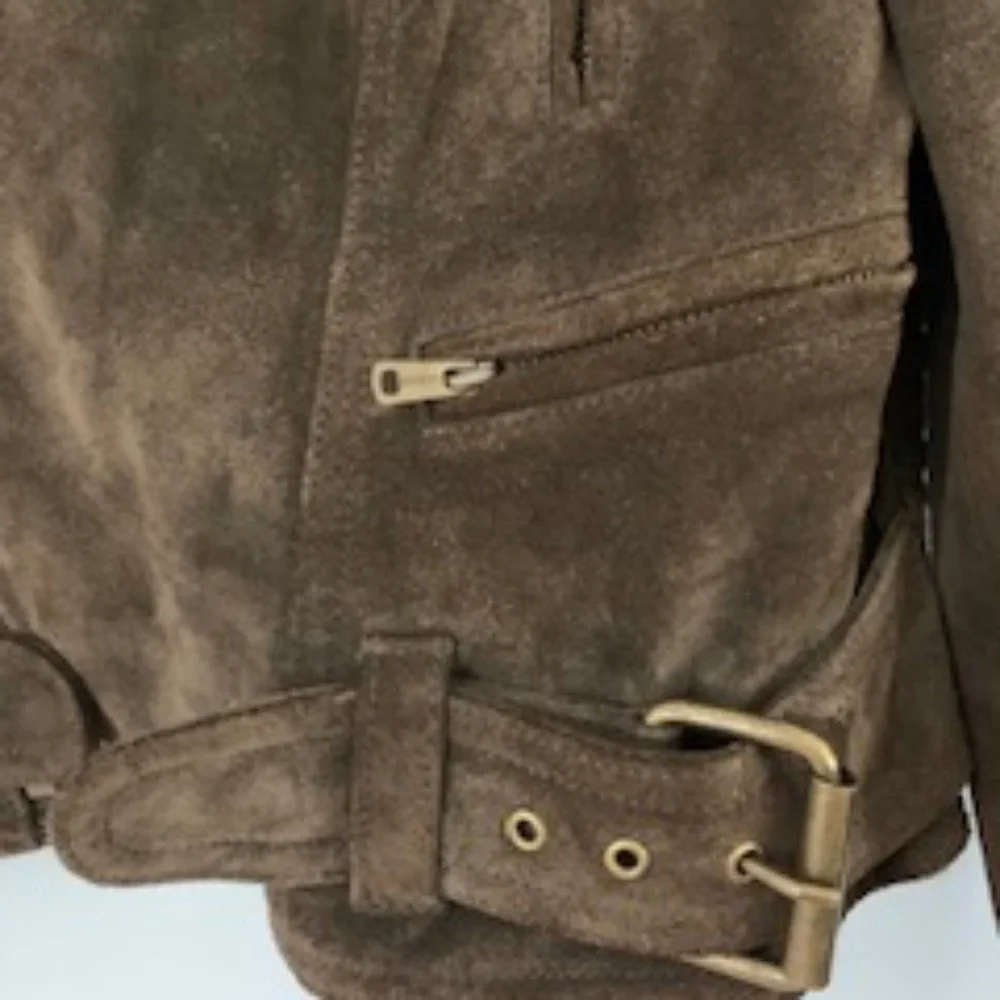 Ralph Lauren ,Moto Leather jacket, brown suede, size XS ( it also fits size S) - Picture 3 of 6